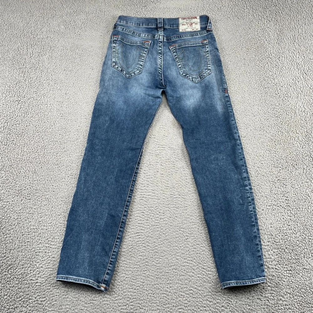 True Religion Jeans Mens 32 Blue Rocco Relaxed Skinny Denim Casual Classic